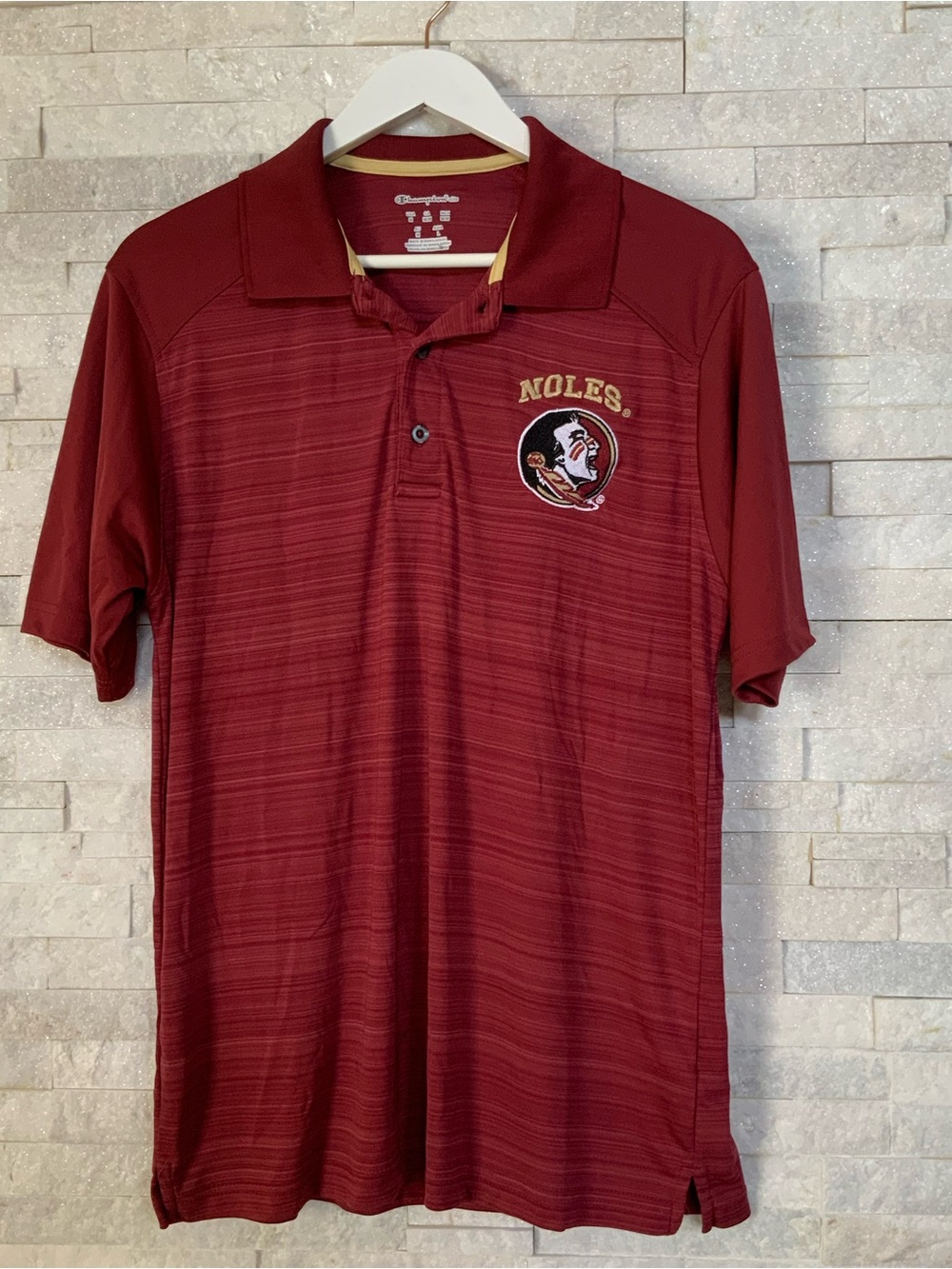 Champion Men’s Elite Florida State Seminoles (FSU) Polo, Size M, Garnet